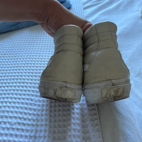 Vans Cream Leather Sk8-Hi Slim Sneaker - Picture 5 of 7